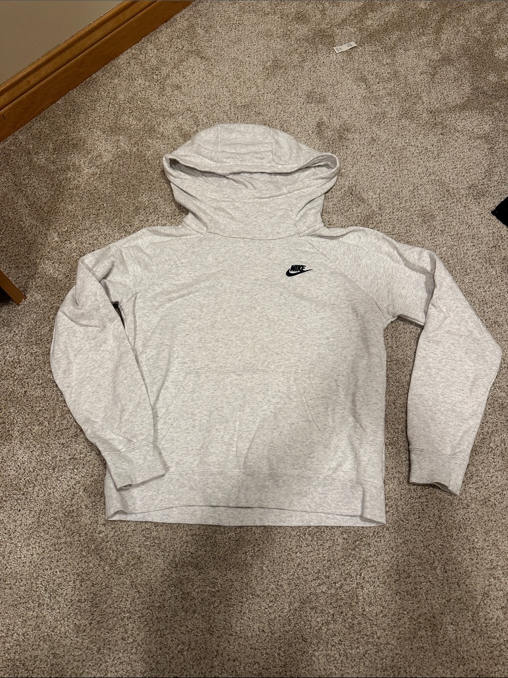 Nike Womens heathered Gray Crewneck Hoodie with Black logo